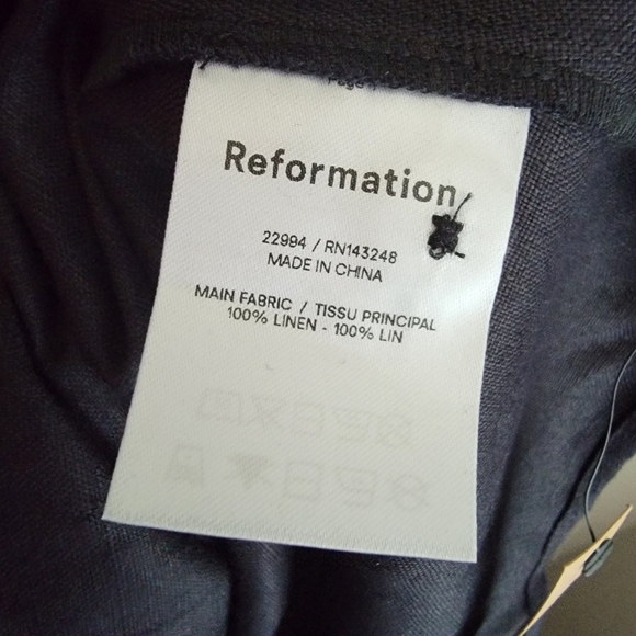 Reformation Barrington Linen Dress in Black size 4 NWT - Picture 11 of 12